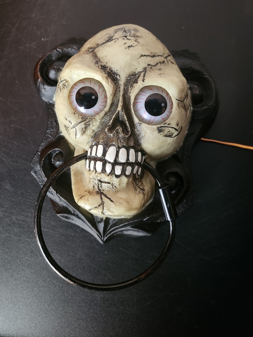 Vintage Halloween Skull and Crossbones Door Knocker